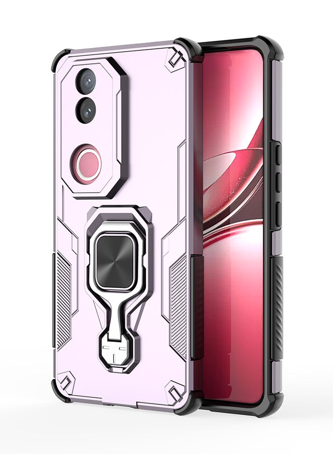 Case for Vivo V50 5G with Kickstand, PC+TPU Dual-Layer Hybrid Protection Back Cover,Rose Gold - Image 1