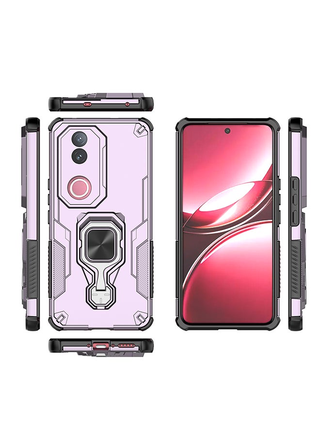 Case for Vivo V50 5G with Kickstand, PC+TPU Dual-Layer Hybrid Protection Back Cover,Rose Gold - Image 2