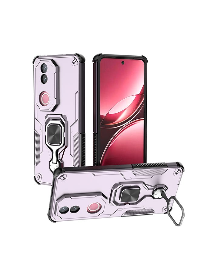 Case for Vivo V50 5G with Kickstand, PC+TPU Dual-Layer Hybrid Protection Back Cover,Rose Gold - Image 4
