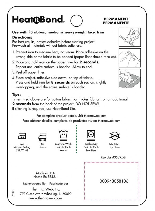 HeatnBond UltraHold Iron-On Adhesive, 5/8 Inch x 10 Yards - Image 5