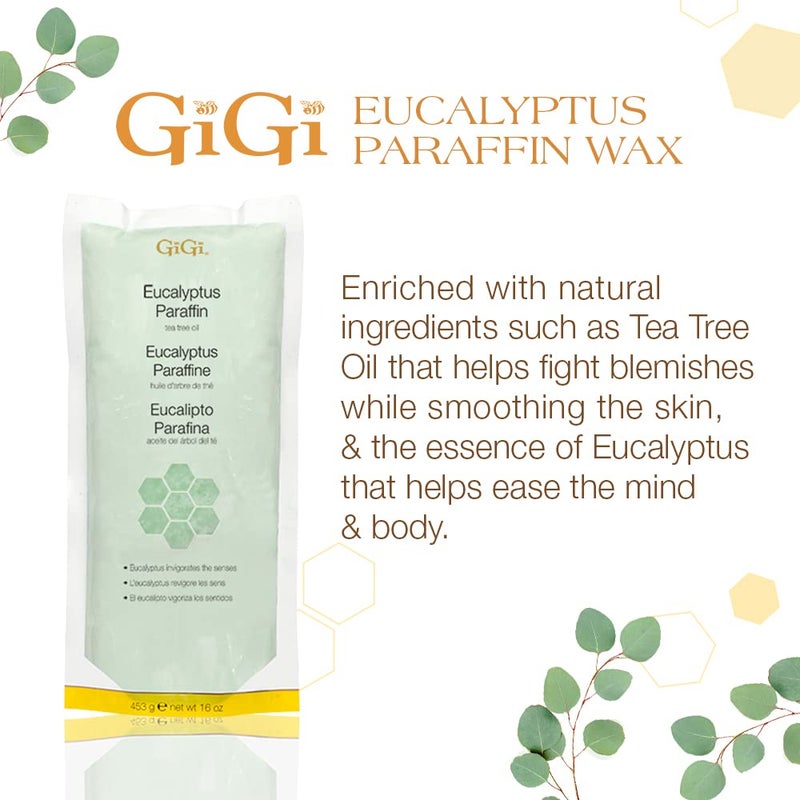 GiGi Eucalyptus Paraffin Wax Refill â€“ Block with Tea Tree Oil for Hand & Feet Therapy, Moisturizing Wax for Paraffin Bath & Machine, 16 oz - Image 2