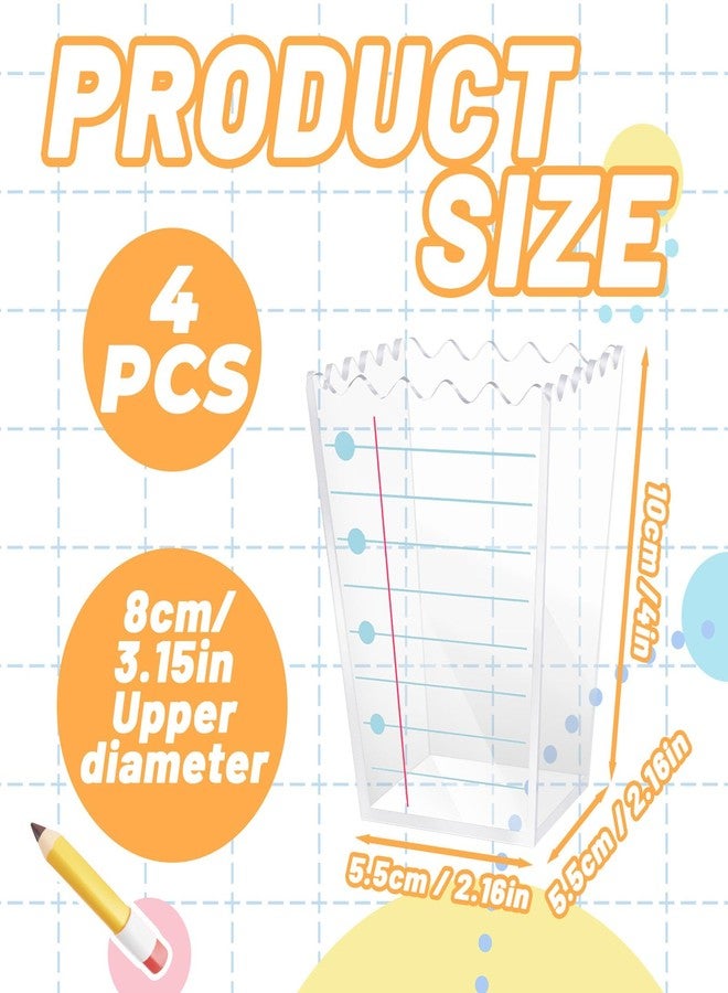 Denylo pro 4 Pcs Back to School Acrylic Container Candy Boxes Lined Acrylic Popcorn Holders Candy Treat Boxes for Back to School Classroom Decorations - Image 2