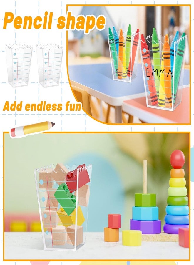 Denylo pro 4 Pcs Back to School Acrylic Container Candy Boxes Lined Acrylic Popcorn Holders Candy Treat Boxes for Back to School Classroom Decorations - Image 5