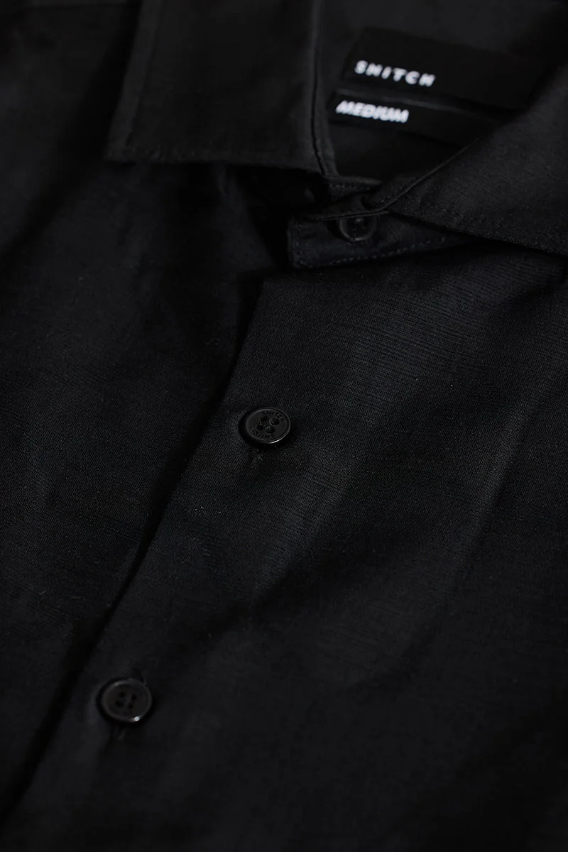 SNITCH Black Self-Design Shirt