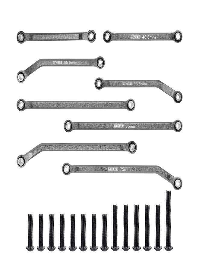 GTHELE High Clearance 4 Links Set Aluminum Linkage for Traxxas 1/18 TRX4M K10 F-150 Upgrade Parts RC Crawler Car (Titanium) - Image 1