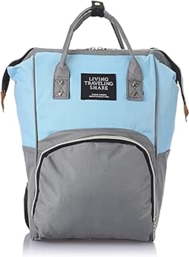 Living Travelling Share Baby Diaper for Unisex Backpack-Baby blue&Gray