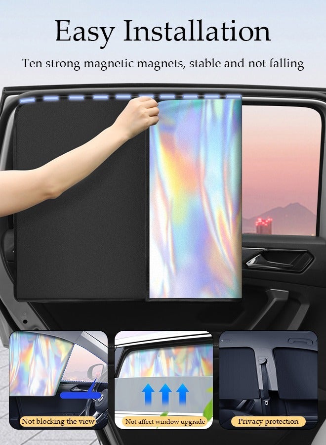 DUNISO Car Side Window Sun Shade Set, 4 Pack Universal Magnetic Car Curtain with Blocks UV Rays, Automotive Window Sunshades, Window Sunshades Privacy Curtains - Image 5