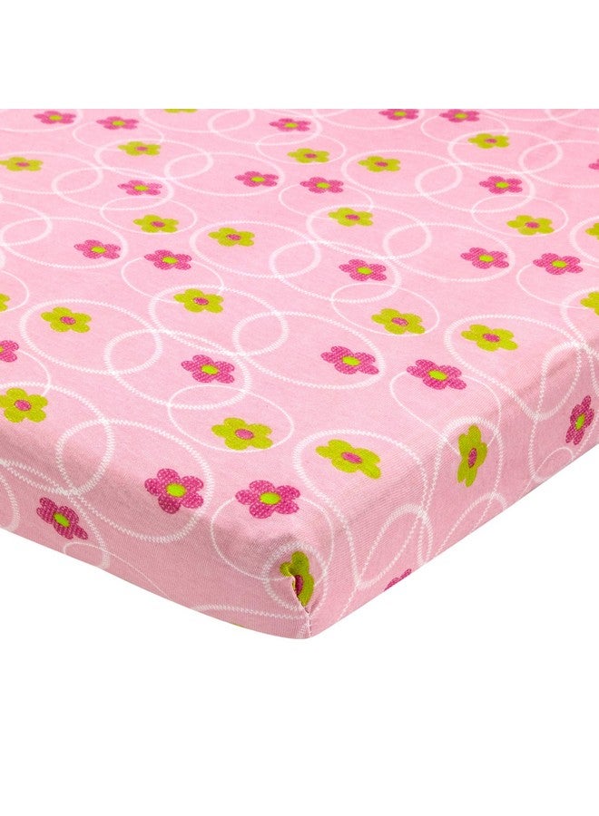 Abstract Bassinet Sheets For Baby/Infant Deep Fitted Soft Jersey Knit By Abstract 16 X 32 (Floral Pink) - Image 1