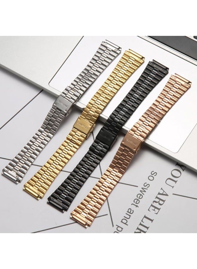 MCXGL 18mm Stainless Steel Strap Compatible with Casio A700W A158WA A168WA AE1000 Classic Bracelet Unisex Replacement Watch Band (silvery) - Image 4