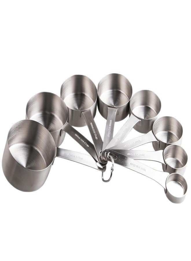 Smithcraft Measuring Cup Set of 8, 18/8 Stainless Steel Measuring Cups for Kitchen & Baking, Heavy Duty Metric & US Measure Cups Set with 2/3 Cup & 3/4 Cup Meaure Cups - Image 1