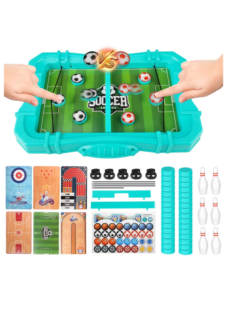 سيوسي لعبة كرة القدم السريعة حبال عفريت، 6 في 1 لعبة لوحة فوز كرة القدم، مجموعة ألعاب كرة قدم الطاولة للأطفال، لعبة رياضية عائلية للأطفال والكبار وحفلات أعياد الميلاد وكأس العالم - Image 1