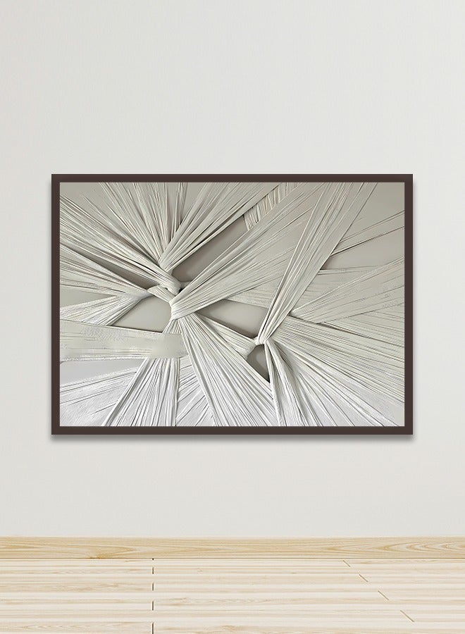 ماركتنا لوحة جدارية قماشية فنية لتزيين الحائط بتصميم تجريدي مع برواز بني مجوف مقاس 120x80سم قطعة واحدة - Image 1