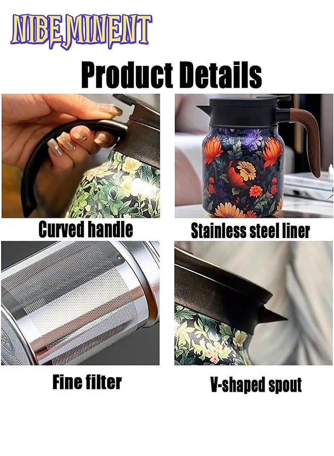 NIBEMINENT 800ML Stainless Steel Flower Theme Tea Infuser, High Capacity Tea Water Separation Pot for White Tea Steeping - Image 4