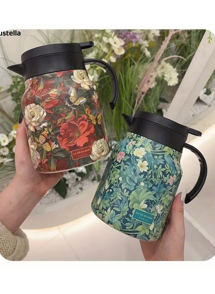 NIBEMINENT 800ML Stainless Steel Flower Theme Tea Infuser, High Capacity Tea Water Separation Pot for White Tea Steeping - Image 3