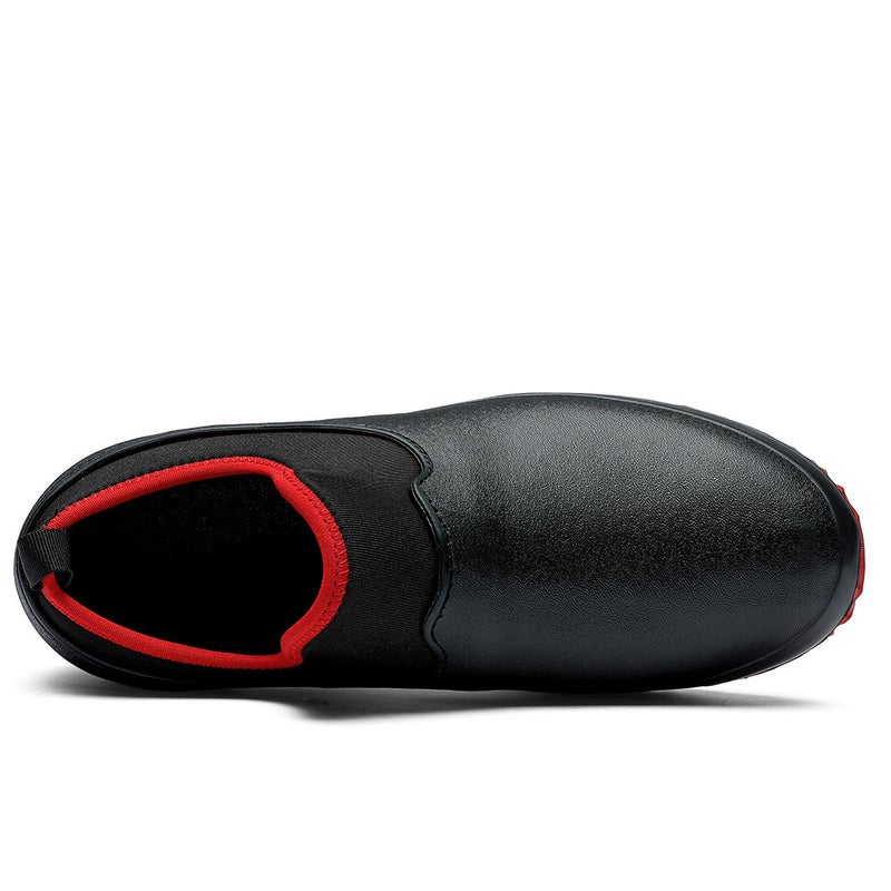 Chef Shoes Kitchen Shoes Eva Water Shoes Men'S And Women'S Catering Low Black Leather Work Shoes Large Size A Generation Of Hair - Image 5
