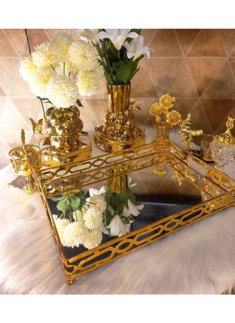 Generic Rectangular metal tray, large size, high quality imported product, Size/45*30  - Image 3