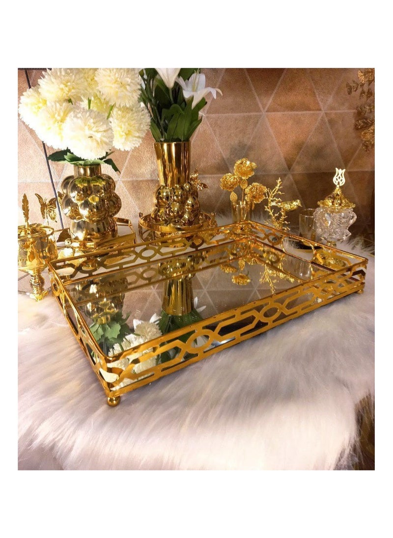 Generic Rectangular metal tray, large size, high quality imported product, Size/45*30  - Image 4