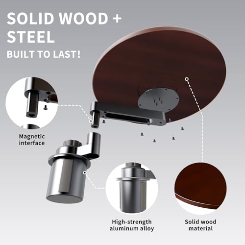 AXVLU Car Tray & Car Desk for Laptop, 360° Rotating Wood Cup Holder Table, Steering Wheel Tray, Car Accessories for Women & Men,Compatible with Tesla Model Y/3/S, Ford F150/Explorer/Maverick & Most Vehicles - Image 5