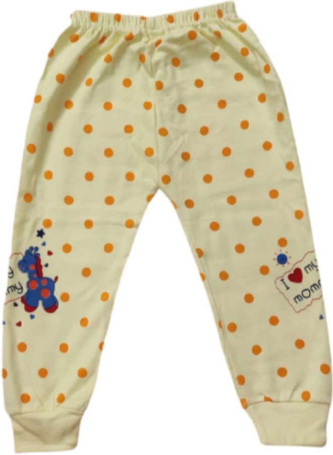 Nonibud 100% Cotton Baby Unisex Trackpants # Leggings # Pajama with Rib # Summer wear # Inner wear(Pack of 6) (4 Months - 8 Months) Multicolour - Image 3