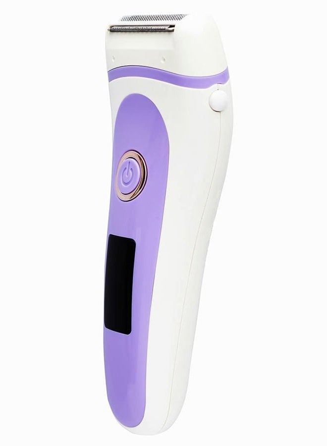 YLKGR Electric Lady Shaver Bikini Trimmer Wet & Dry Rechargeable Cordless Painless Electric Razor for Women, LED Display Razor for Legs Underarms (Violet) - Image 2