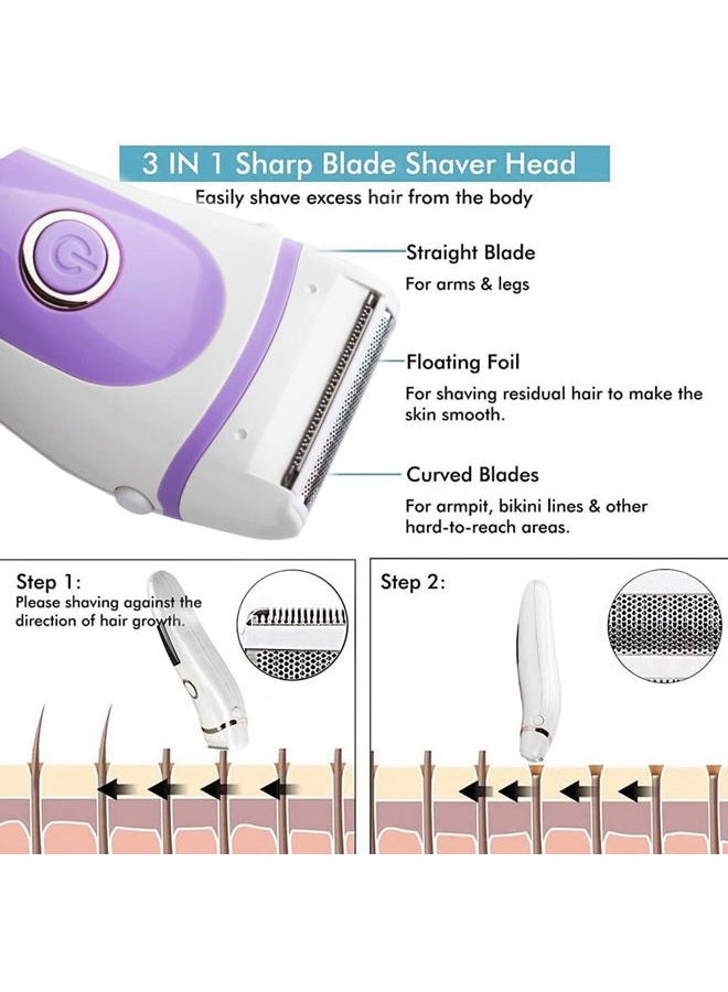 YLKGR Electric Lady Shaver Bikini Trimmer Wet & Dry Rechargeable Cordless Painless Electric Razor for Women, LED Display Razor for Legs Underarms (Violet) - Image 5
