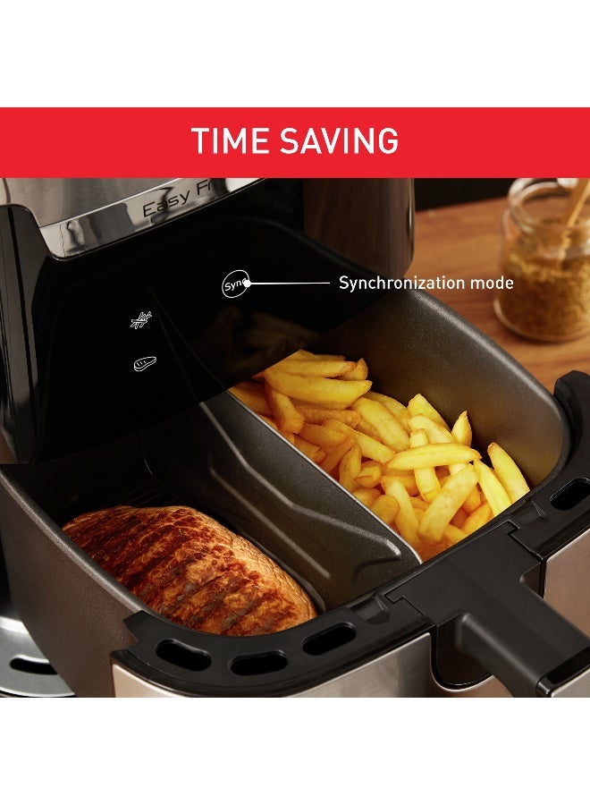TEFAL Easy Fry & Grill 2-in-1 Air Fryer and Grill | Flexcook Divider for Dual Cooking | Crisp Results | Healthy Cooking | 8 Automatic Programs | 6.5 L | Stainless steel | 2 Years Warranty | EY801D27 6.5 L 1830 W EY801D27 Brushed Steel - Image 4