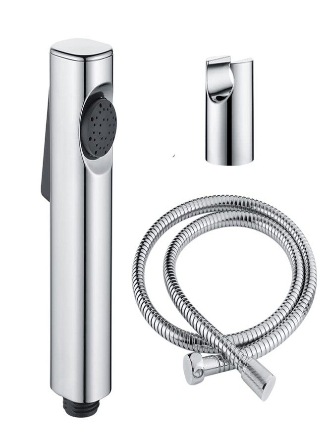 Bathoyum ABS Health Faucet with SS-304 Grade 1.25 Meter Flexible Hose Pipe and Wall Hook, Chrome Finish (Model 2) - Image 1