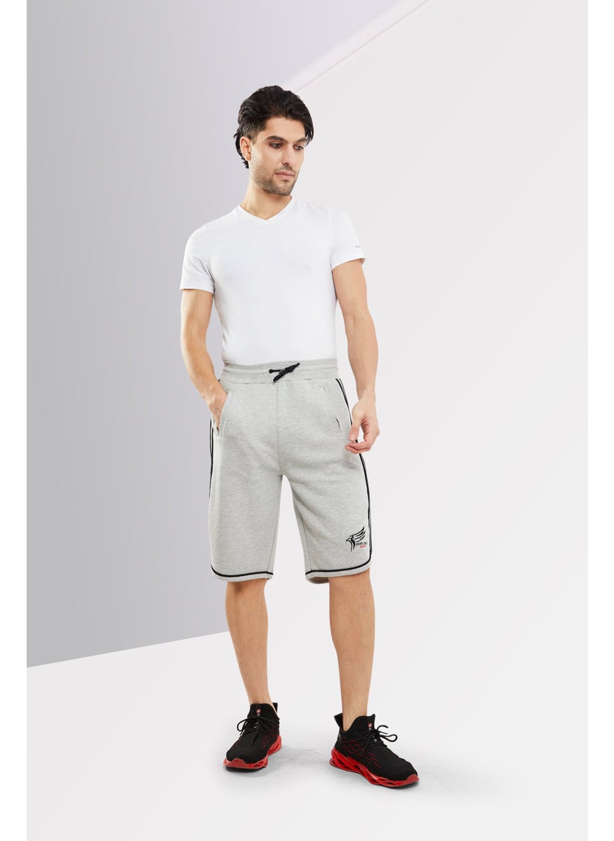 roberto cavalli Men Sportswear Fit Training Shorts, Grey  - Image 4