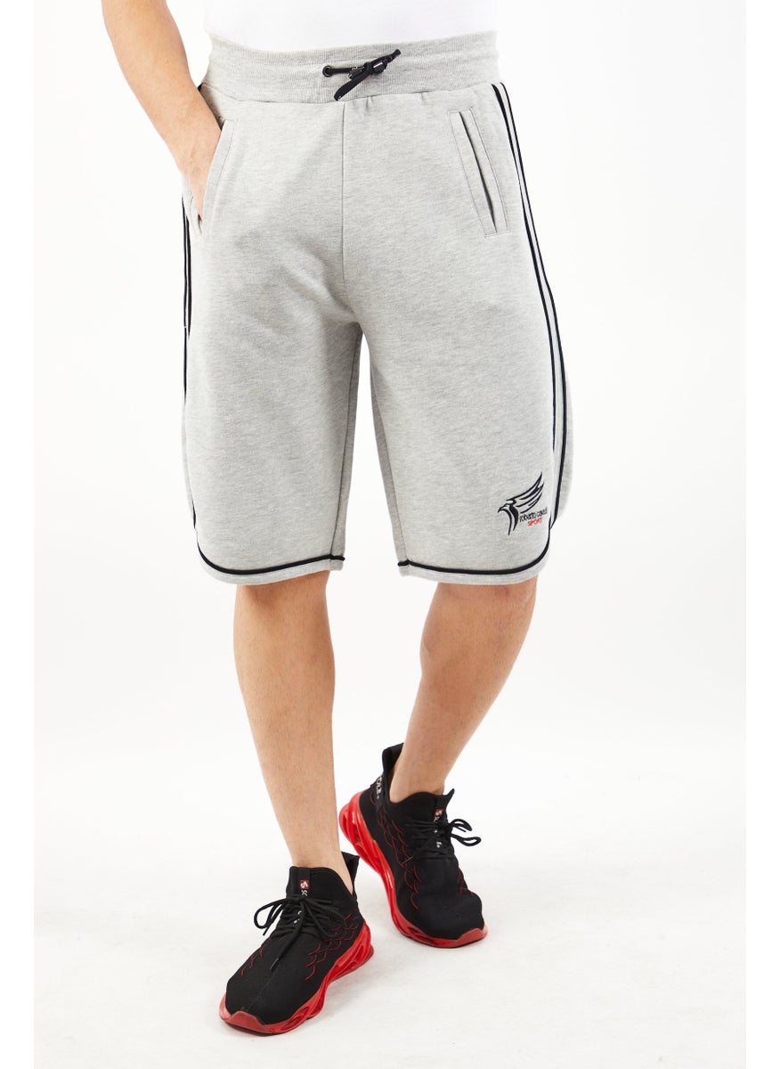roberto cavalli Men Sportswear Fit Training Shorts, Grey  - Image 1