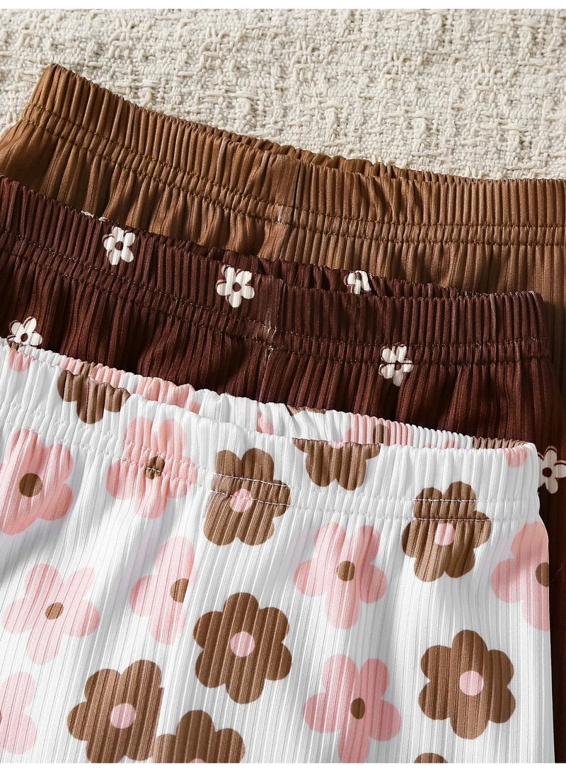 Winter leggings for babies, set of 3 pairs featuring cute and varied colors and designs. Made from soft and comfortable fabric that is gentle on the baby’s skin, with a comfortable elastic waistband for easy wear. These slim-fit autumn leggings are suitable for babies aged 6-9 months - Image 3