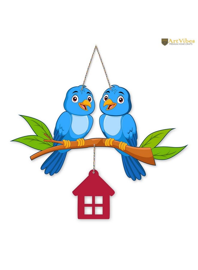 Artvibes Cute Pair of Birds Wooden Wall Hanging for Home Decoration | Garden Balcony | Office | Cafe | Decorative Door Hanging | Festive Decor Art Items (WH_9109N), Pack of 1 - Image 4