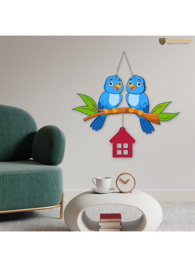 Artvibes Cute Pair of Birds Wooden Wall Hanging for Home Decoration | Garden Balcony | Office | Cafe | Decorative Door Hanging | Festive Decor Art Items (WH_9109N), Pack of 1 - Image 5