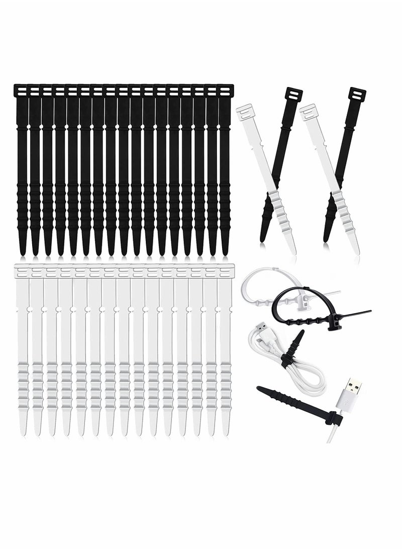 SYOSI - Silicone Cable Ties Reusable 4.5 Inch zip ties Cord Organizer Zip Ties Cable Management Rubber Cable Organizer Tie for Wire, Food Bags, Headphone, Home Office Supplies (100 Pcs) - Image 1