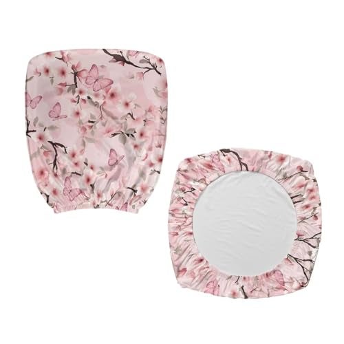 Talayituse Butterfly Cherry Blossom Print Office Computer Chair Covers, Split Stretchable Seat Cover Removable & Washable Rotating Chair Protective Slipcover - Image 4