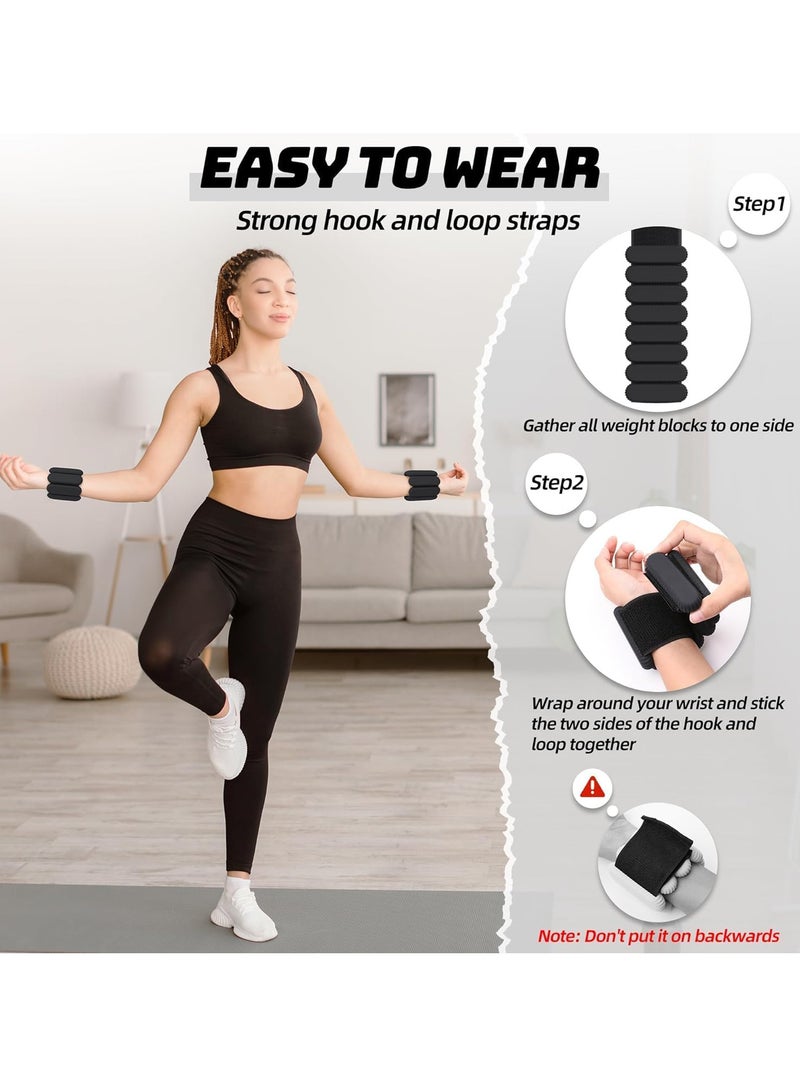 Relex Durable Wrist Weights, Pack of 2 Wearable Wrist and Ankle Weights (1 Lb Each), Waterproof Wrist Weights for Women and Men Strength Training, Leg Weights for Yoga, Dance, Pilates, Cardio, Run (Black) - Image 5