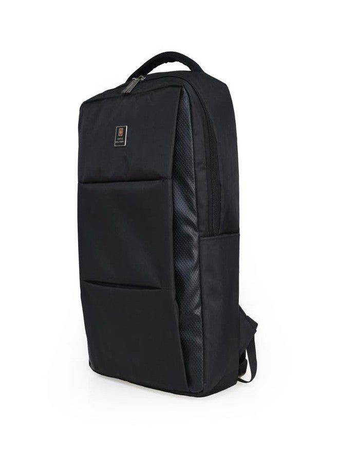 SWISS MILITARY حقيبة ظهر لابتوب سويس ميلتاري ركتو سوداء بسعة 17 لتر، تناسب لابتوب حتى 15.6 بوصة، جيوب أمامية وجانبية للوصول السريع، تصميم خفيف الوزن ومتين للمكتب، الجامعة والتنقل اليومي - Image 3