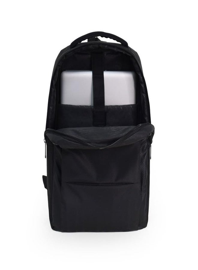 SWISS MILITARY حقيبة ظهر لابتوب سويس ميلتاري ركتو سوداء بسعة 17 لتر، تناسب لابتوب حتى 15.6 بوصة، جيوب أمامية وجانبية للوصول السريع، تصميم خفيف الوزن ومتين للمكتب، الجامعة والتنقل اليومي - Image 5