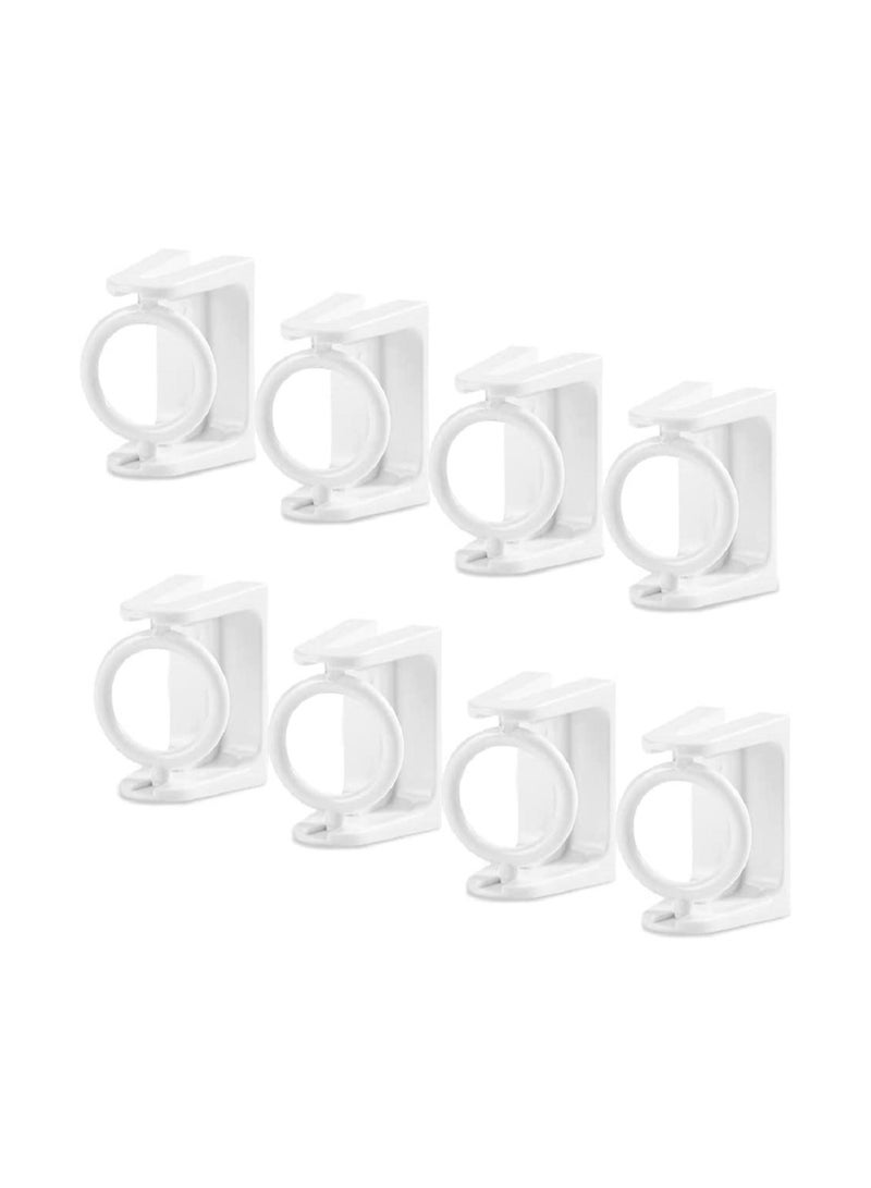 KASTWAVE Self Adhesive Rotating Ring Curtain Rod Brackets, No Drilling, Adjustable Curtain Rod Holders for Kitchen, Bathroom, Hotel, 8Pcs (White)  - Image 1