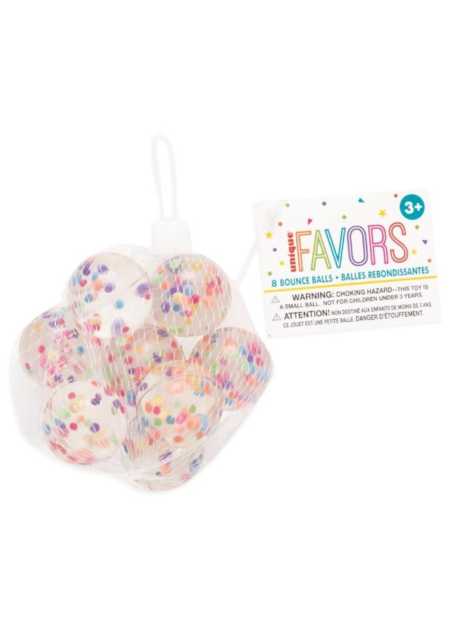 Unique 8 Confetti Bouncy Balls - Image 2