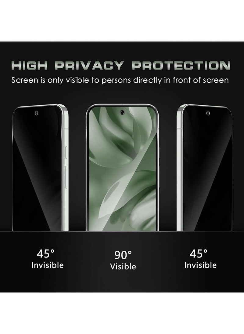 general [2+2-piece set] Privacy screen protector compatible with Google Pixel 10 Pro XL 5G, featuring camera lens protection, full-coverage 9H tempered glass film, ultra-clear, scratch-resistant, bubble-free. - Image 2