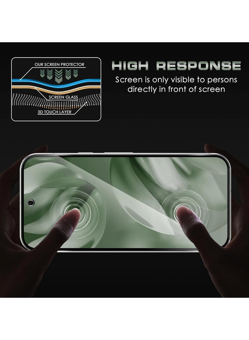general [2+2-piece set] Privacy screen protector compatible with Google Pixel 10 Pro XL 5G, featuring camera lens protection, full-coverage 9H tempered glass film, ultra-clear, scratch-resistant, bubble-free. - Image 3