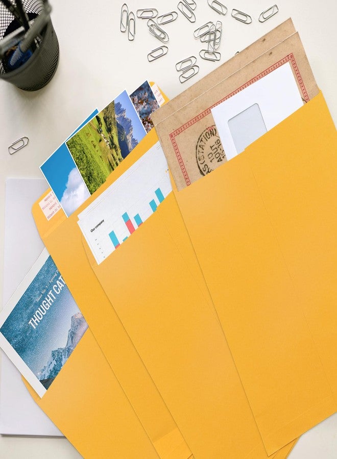Goefun 10x13 Catalog Envelopes Self Seal 100 Pack, Goefun 80GSM Paper Large Yellow Brown Manilla Envelopes with Peel and Seal Flap for Mailing, Organizing and Storage - Image 5
