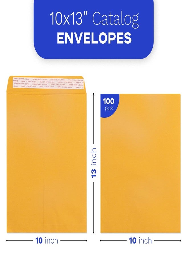 Goefun 10x13 Catalog Envelopes Self Seal 100 Pack, Goefun 80GSM Paper Large Yellow Brown Manilla Envelopes with Peel and Seal Flap for Mailing, Organizing and Storage - Image 2