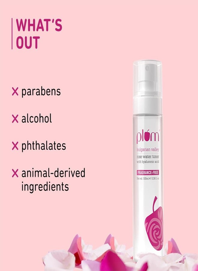 Plum Bulgarian Valley Rose Water Face Toner | for Oily Acne Prone Dry Combination Skin | with Hyaluronic Acid | Hydrating & Pores Tightening | Balances pH Levels | Alcohol-Free | Women & Men | 100ml - Image 4