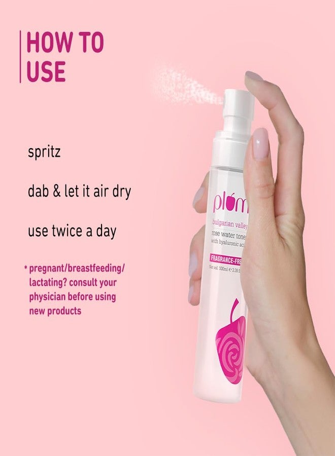 Plum Bulgarian Valley Rose Water Face Toner | for Oily Acne Prone Dry Combination Skin | with Hyaluronic Acid | Hydrating & Pores Tightening | Balances pH Levels | Alcohol-Free | Women & Men | 100ml - Image 5