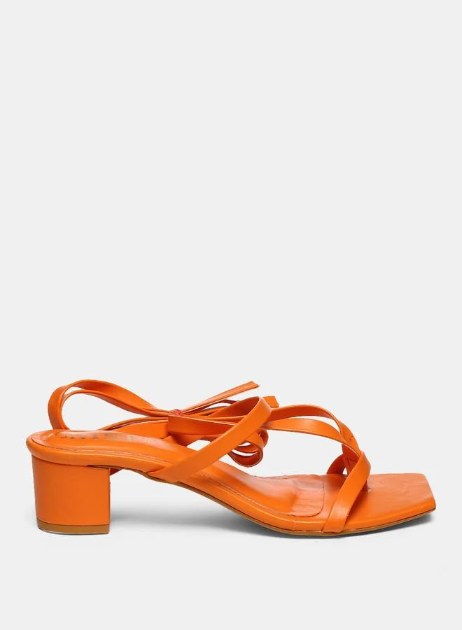 جنيست GNIST Tie Up Strappy Block Heel Sandals