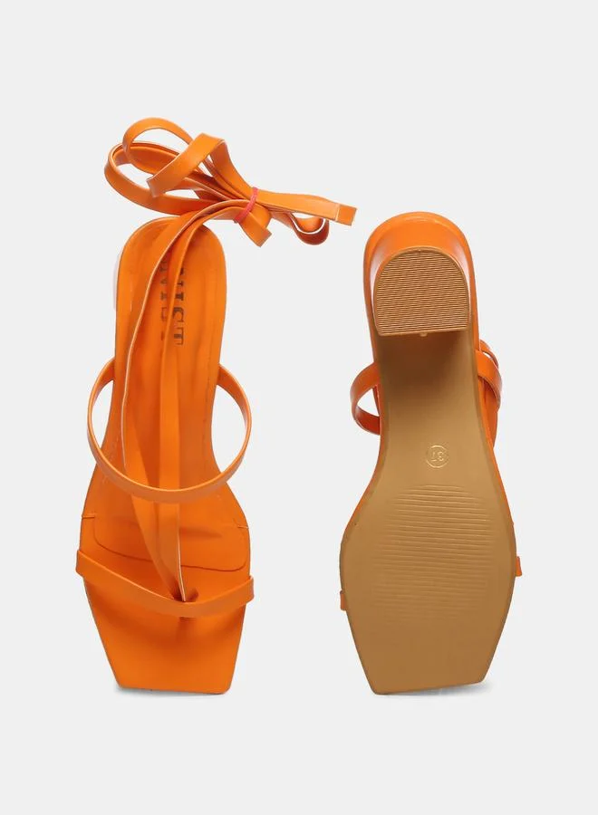 جنيست GNIST Tie Up Strappy Block Heel Sandals