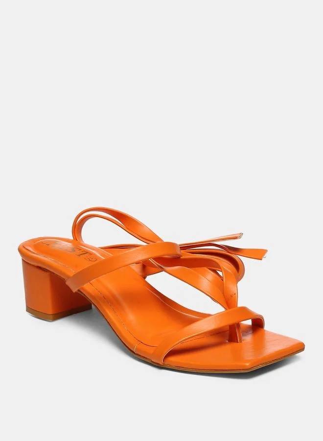 جنيست GNIST Tie Up Strappy Block Heel Sandals