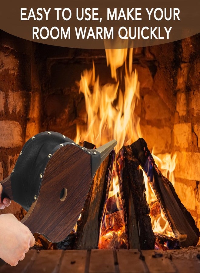 Threlaco 3 Pcs Wood Fireplace Bellows 17" x 7.5" Cooking Fan Air Blower with Cast Nozzle Hanging Loop Dust Removal Bellows for Fire Pit Indoor Outdoor Camping BBQ Grill Chimney Tool Accessories - Image 5