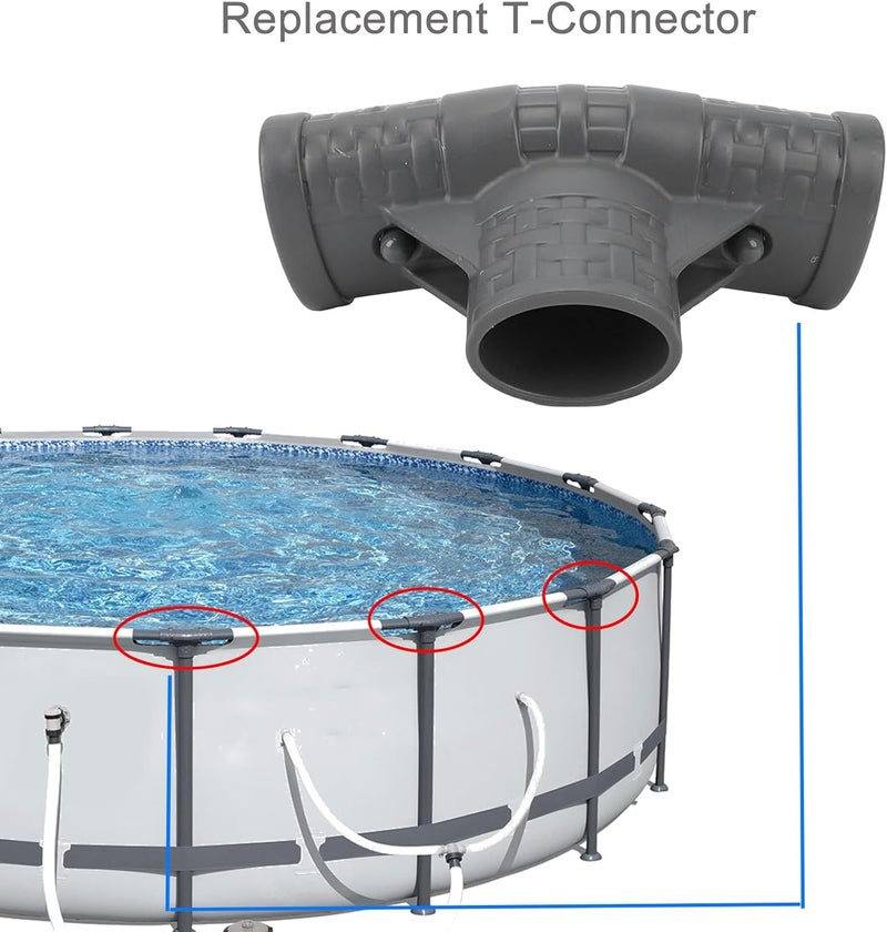 EAYBOMC Replacement T-Connector for Steel Pro MAX 18FT x 48IN, 16FT x 48IN,16FT x 42IN Round Frame Pool T-Connector Compatible with Bestway Steel Pro MAX,P07082 - Image 4